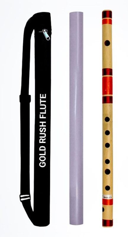 Gold Rush C Scale Natural Medium Professional Right Hand Bamboo Bansuri 19.5 inch Size Bamboo Flute  (48.5 cm)