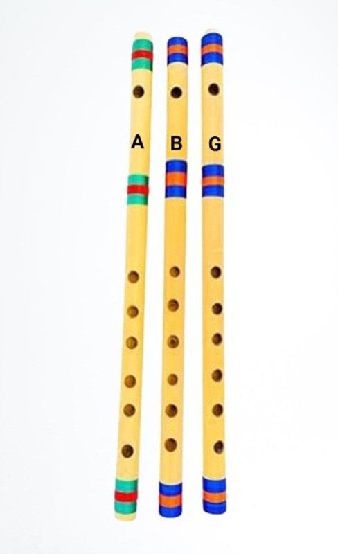 Gold Rush A+B+G+ Scale Medium SIX Holes Beginners Well Tune Bansuri 17.5 inch Size Bamboo Flute  (45.5 cm)