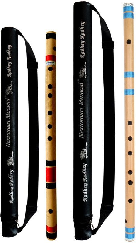NEXTOMART Musical Combo Flutes C Natural 7 Hole (19 Inch) & EE (23 Inch) Bamboo Flute Bansuri with Flute Carry Bag Free Bamboo Flute  (48.26 cm)