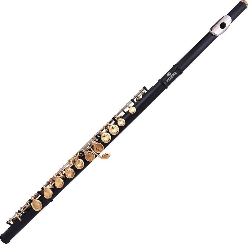 KADENCE Flutes Key of C 16 Key for Beginner, Black Gold Nickel Flute with Leather Case Plated Flute  (43 cm)