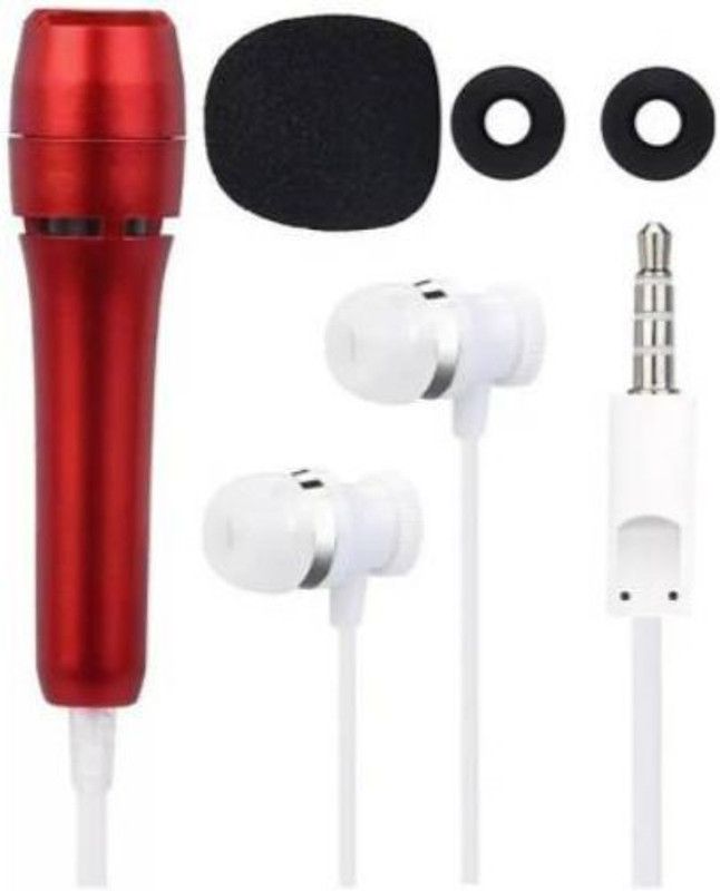 SYARA TBY_408B_
 Karoke Singing Microphone Metal Sing Mic for Phone, for Computer, for PC Audio Cable with Stereo Earphone Compatible with all smart & IOS devices Microphone