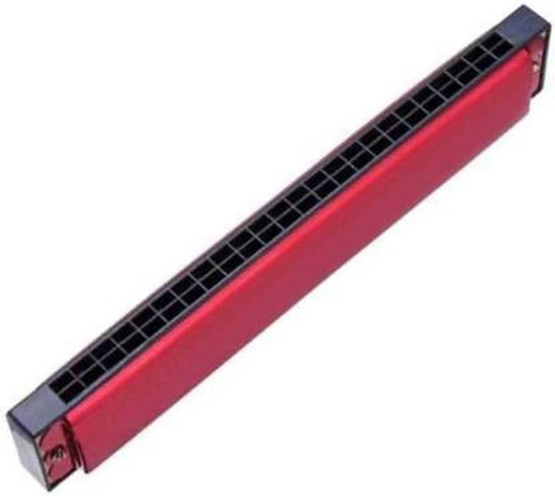 HRB MUSICALS Mouth Organ 24holes With 48Tones Harmonica [red]  (red)