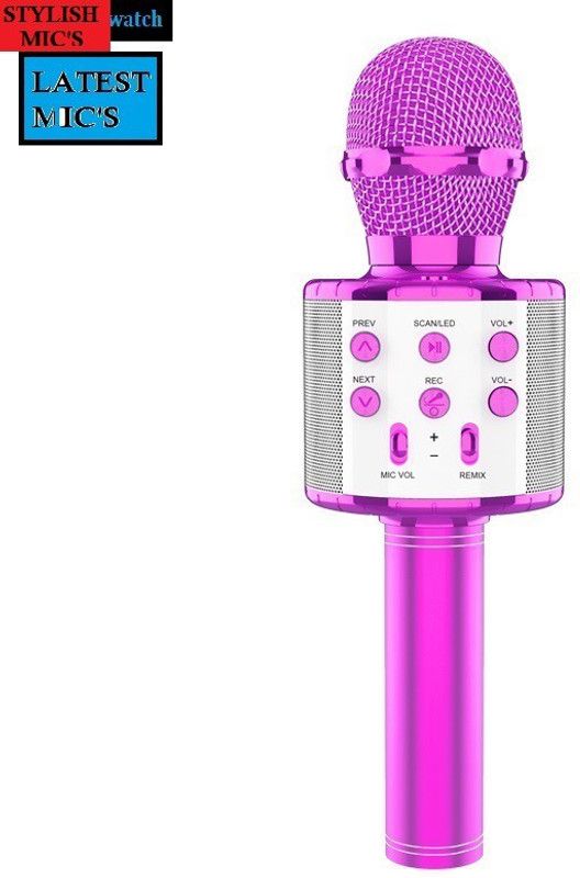 Bashaam S10 MAX WS858MICROPHONE Handheld MIC& SPEAKER COLOR MAY VARY (PACK OF 1) Microphone
