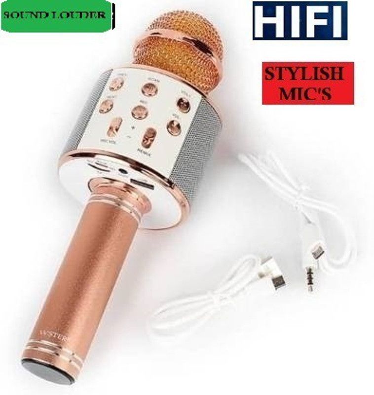 Bashaam S2563 LATEST WS858WIRLESS Handheld MIC& SPEAKER COLOR MAY VARY (PACK OF 1) Microphone