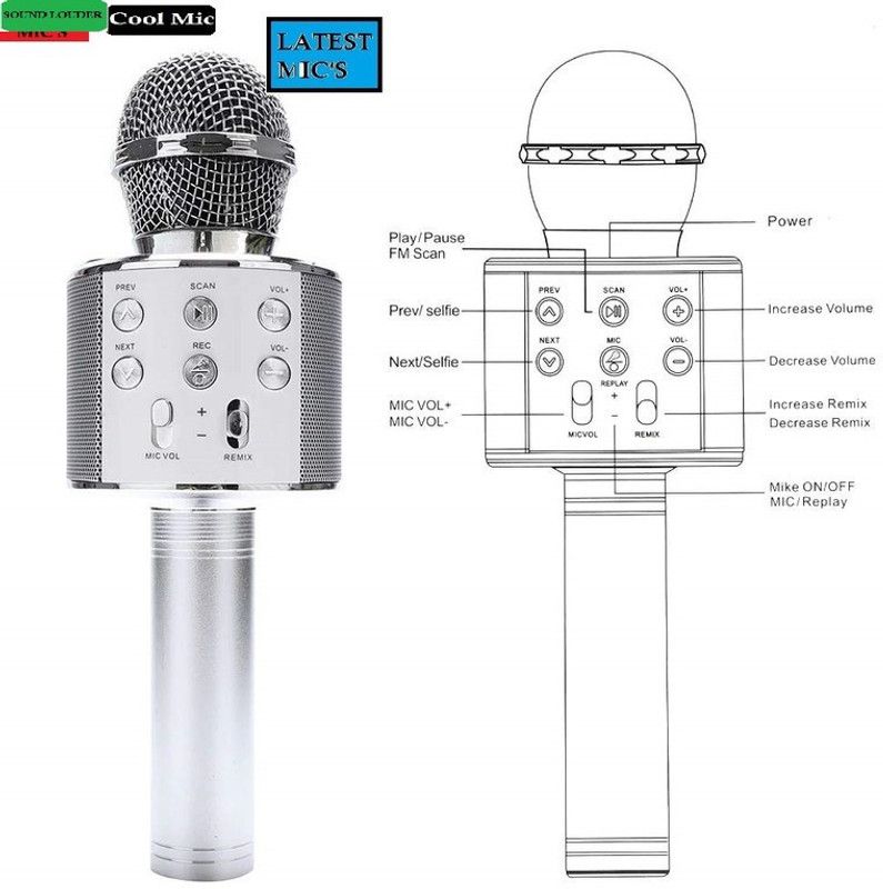 Bashaam S2328 ADVANCE WS858MICROPHONE Handheld MIC& SPEAKER COLOR MAY VARY (PACK OF 1) Microphone