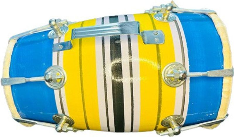apex musicals Dholak Indian music Instrumant size ( 13 inch) Nut & Bolts Dholak  (Multicolor)