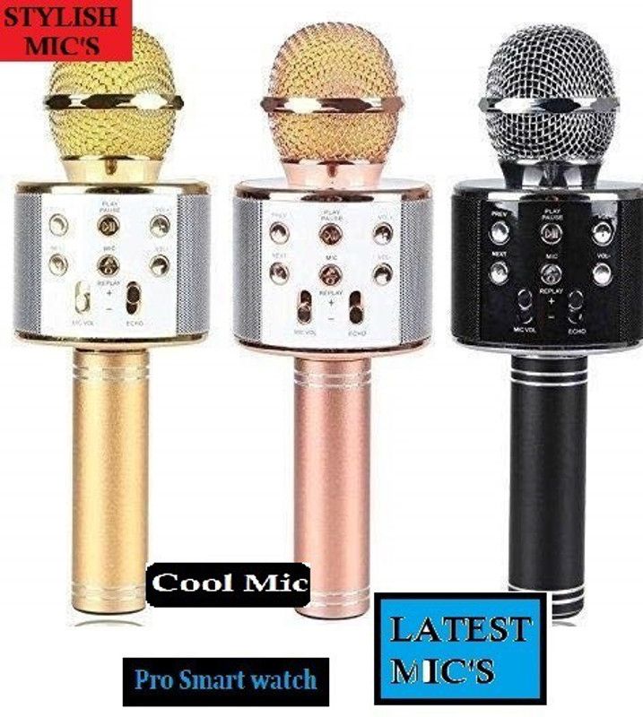 Bashaam S1867 LATEST WS858WIRLESS Handheld MIC& SPEAKER COLOR MAY VARY (PACK OF 1) Microphone