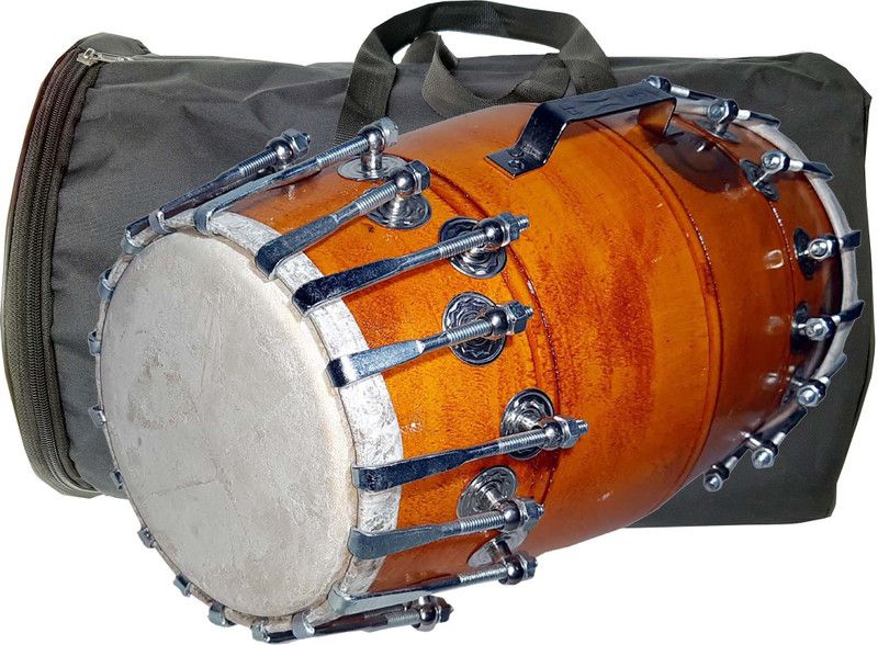 GT manufacturers Dholak Orange Shiny polish 36 nut Bold And Carry Bag Nut & Bolts Dholak  (Brown)