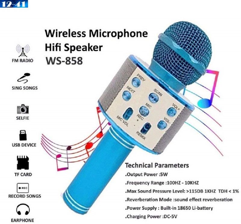 jorugo J1643 ULTRA(WS858) BLUETOOTH WIRLESSMic Color may vary (Pack of 1) Microphone