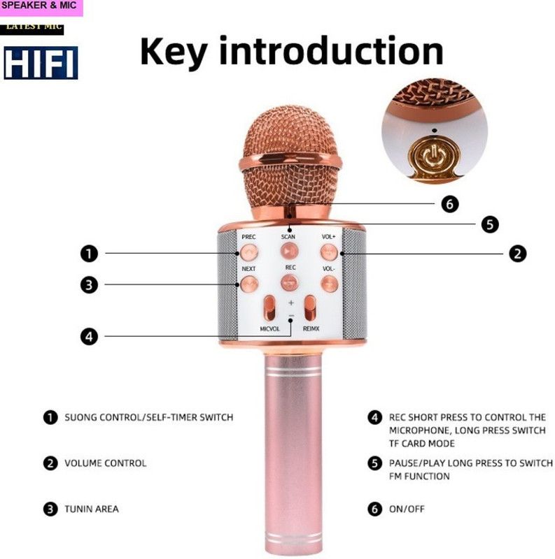 Jocoto S1765 LATEST WS858_Wireless Karaoke Mic For Singing and Blogging(pack of 1) Microphone