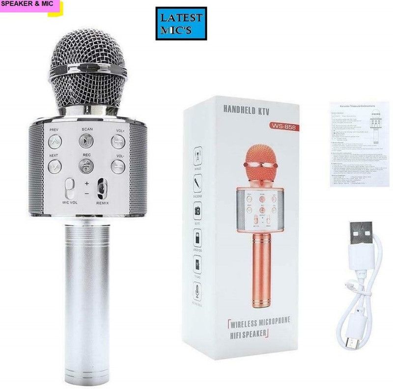 Jocoto S1362 ADVANCE WS858_Bluetooth Karaoke Mic with in built speaker(pack of 1) Microphone