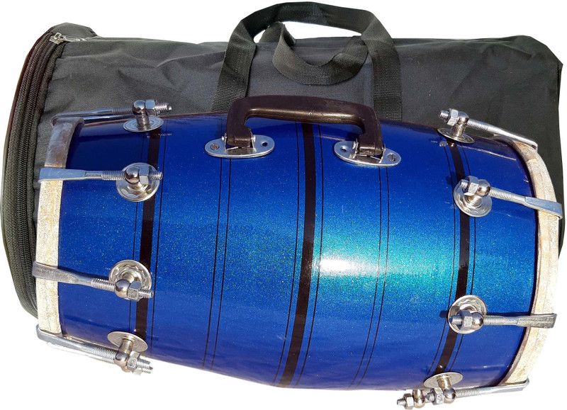GT manufacturers Blue paint Dholak With Cover Nut & Bolts Dholak  (Blue)