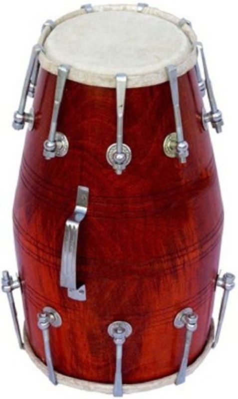 GT manufacturers Red polish Nut bold Dholak By India's Best musical instrument Company Nut & Bolts Dholak  (Orange)