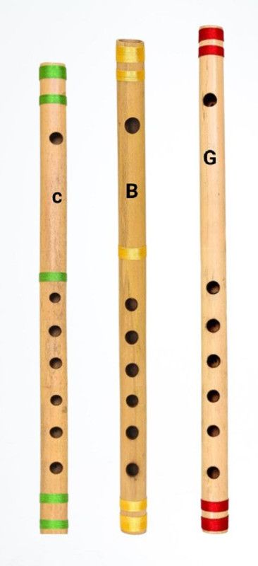 Gold Rush B+C+G+ Scale Medium SIX Holes Three Pieces Beginners Bansuri Combo Pack Bamboo Flute  (45.5 cm)