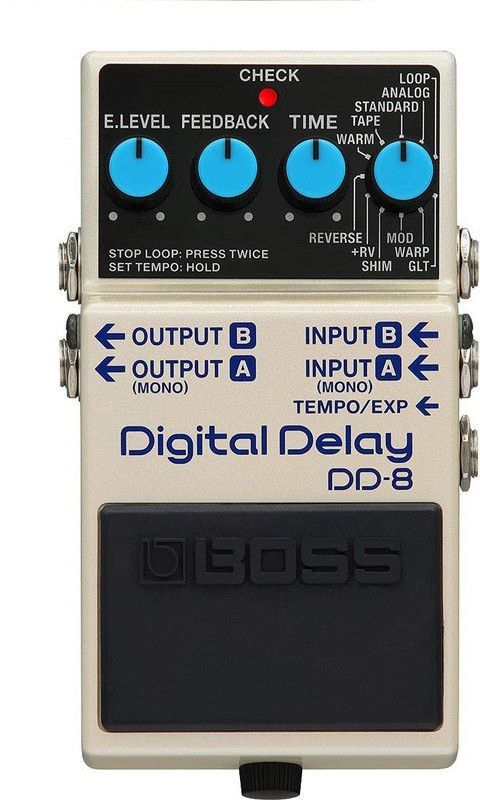 BOSS DD-8 Digital Delay with (Warm, RV (delay+reverb), and GLT (rhythmic delay) Guitar Processor