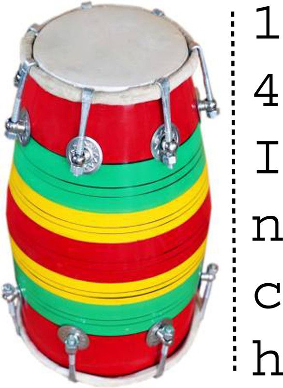 RAM musical 14'' inch Baby dholak Nut & Bolts Dholki  (Multicolor)