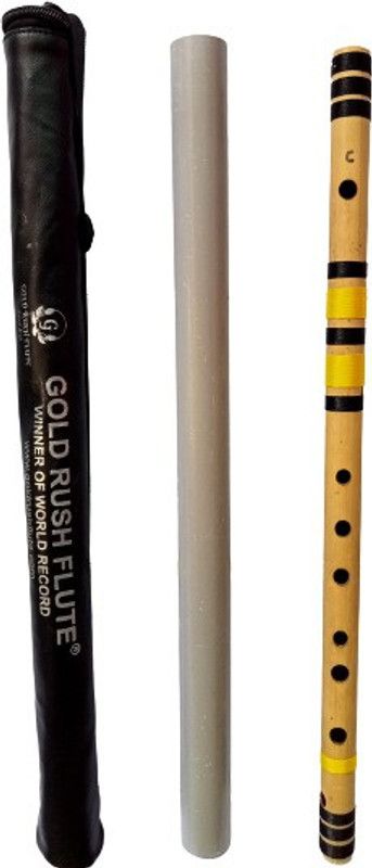 Gold Rush C Sharp Scale Medium Professional Right Hand Bansuri Charming Tune 18.5 inch Bamboo Flute  (46.5 cm)