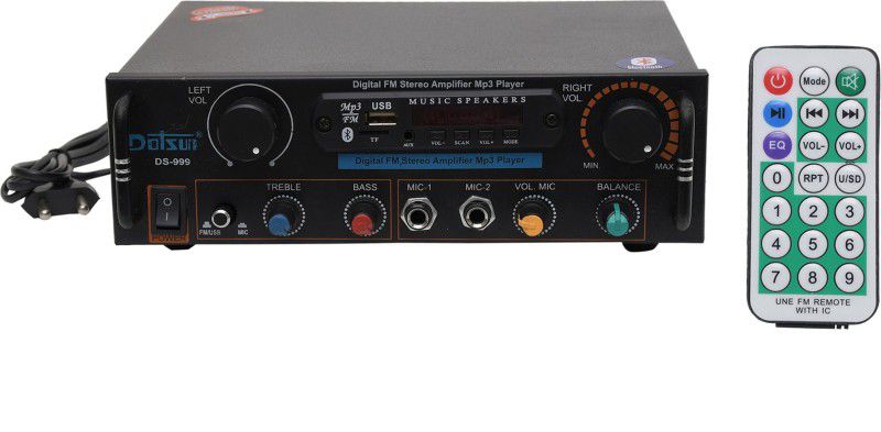 Dotsun Ds-999 Bluetooth Full Black Digital Stereo Amplifier BT/ USB//SD Card /FM /AUX 160 W AV Power Amplifier  (Black)