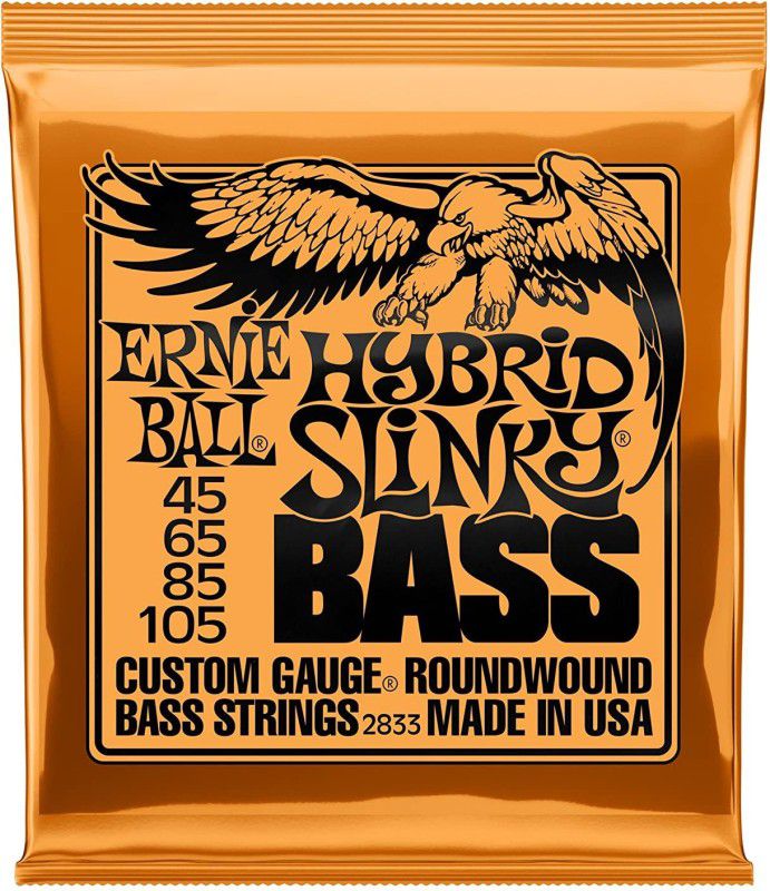 ERNIE BALL Bass Hybrid Slinky Nickel Wound Electric Bass Strings - 45-105 Gauge Guitar String  (4 Strings)