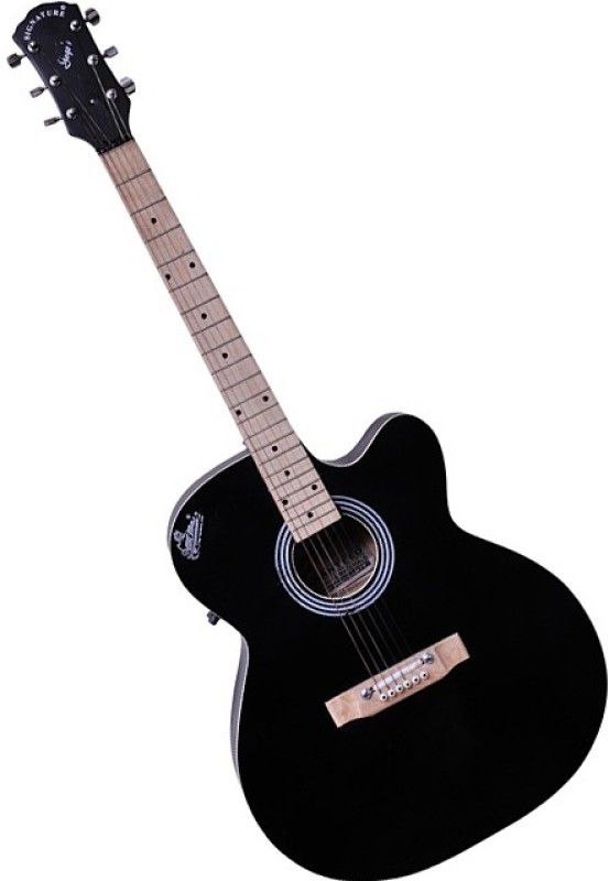 Signature Topaz Black Acoustic Guitar Rosewood Rosewood  (Multicolor)