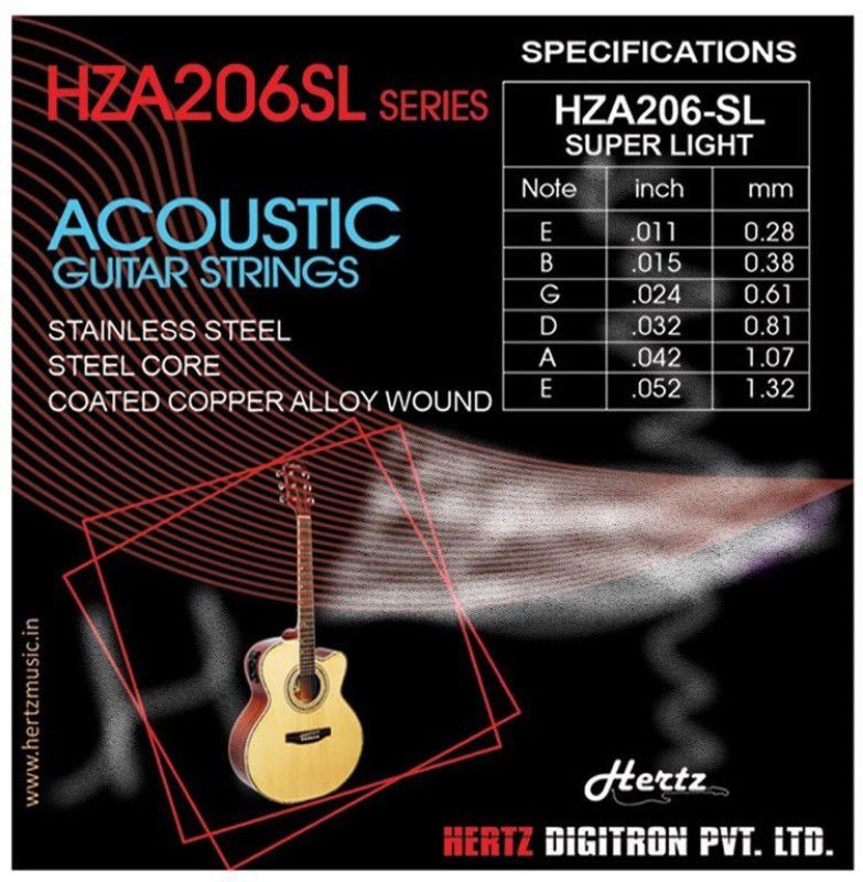 Hertz Acoustic 206 Guitar String  (6 Strings)