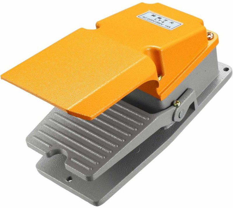 kamcon LT4 SPDT NO NC 15A Aluminum Case Industrial Electric Foot Pedal Switch with Guard Foot Switch Knobs