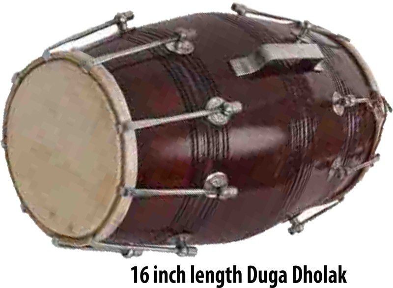 RAM musical BROWN DUGA Nut & Bolts Dholak  (Brown)