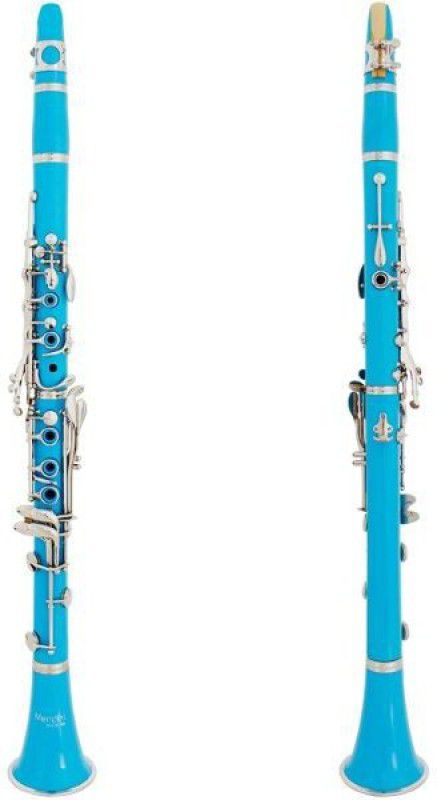 Mendini by Cecilio B Flat Beginner Student Clarinet with 2 Barrels, Case, Stand, Book, 10 Reeds, Mouthpiece and Warranty (Blue) Clarinet  (B-flat)