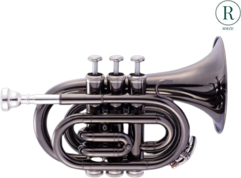 Rmze Professional Standard Black Silver Pocket Trumpet  (Lacquer)