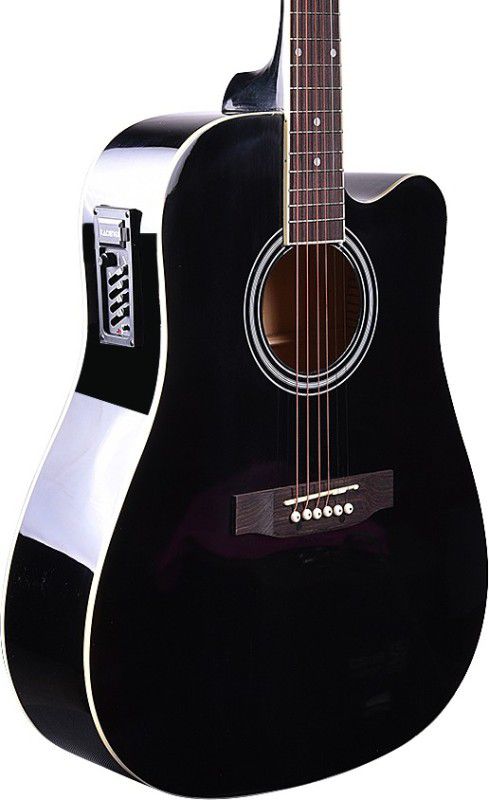 KADENCE KAD-BLK-41J-EQ-C Acoustic Guitar Linden Wood Rosewood Right Hand Orientation  (Black)