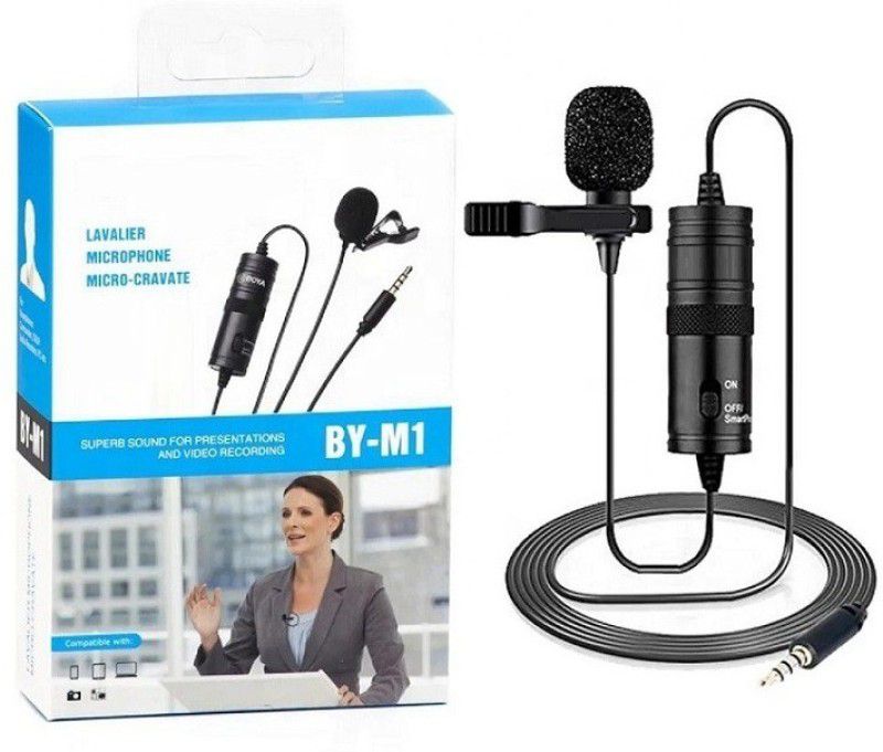 BOYA BY M1 Omnidirectional Lavalier Condenser Collar mic Audio Interface