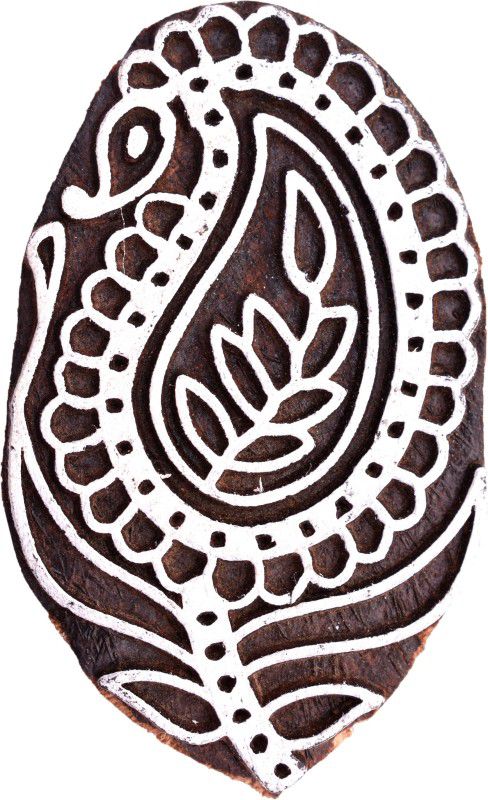 Handicraft-Palace HBS034 Indian Wooden Textile Paisley Stamps Wood Printing Block Stamp Decorative Block Poplar Wood Block