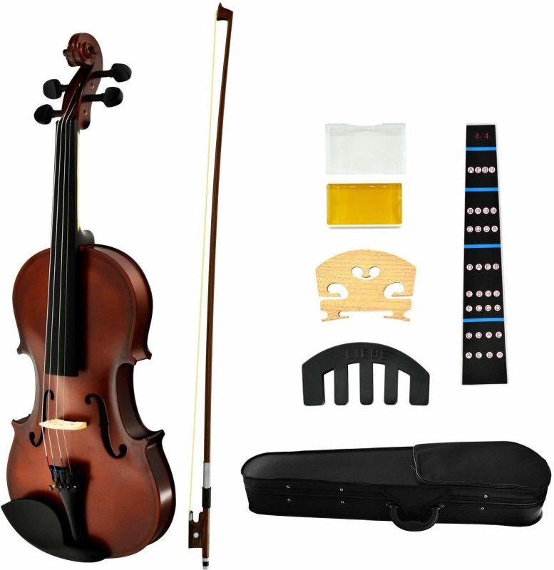 Juarez Legno Full Size 4/4 Violin Kit, JRV100DB with Bow, Rosin, Fretboard Sticker, Mute, Bridge, Oblong Case, Dark Brown 4/4 Semi- Acoustic Violin  (Dark Brown Yes)