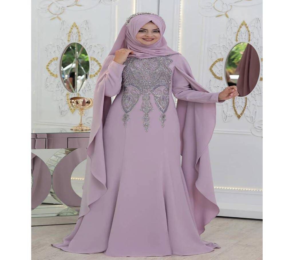 Light Purple Georgette Borka For Woman