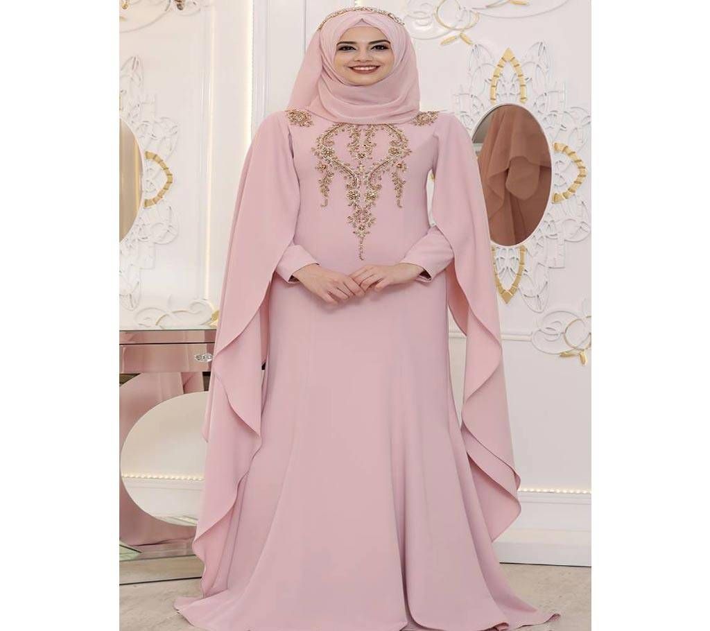 Light Pink Georgette  Borka For Women