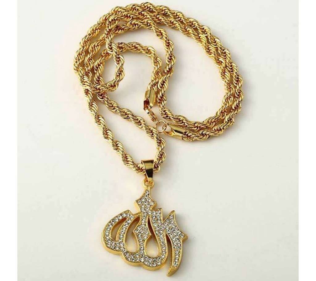 Allah -Hoo - Women's Golden Color Pendant