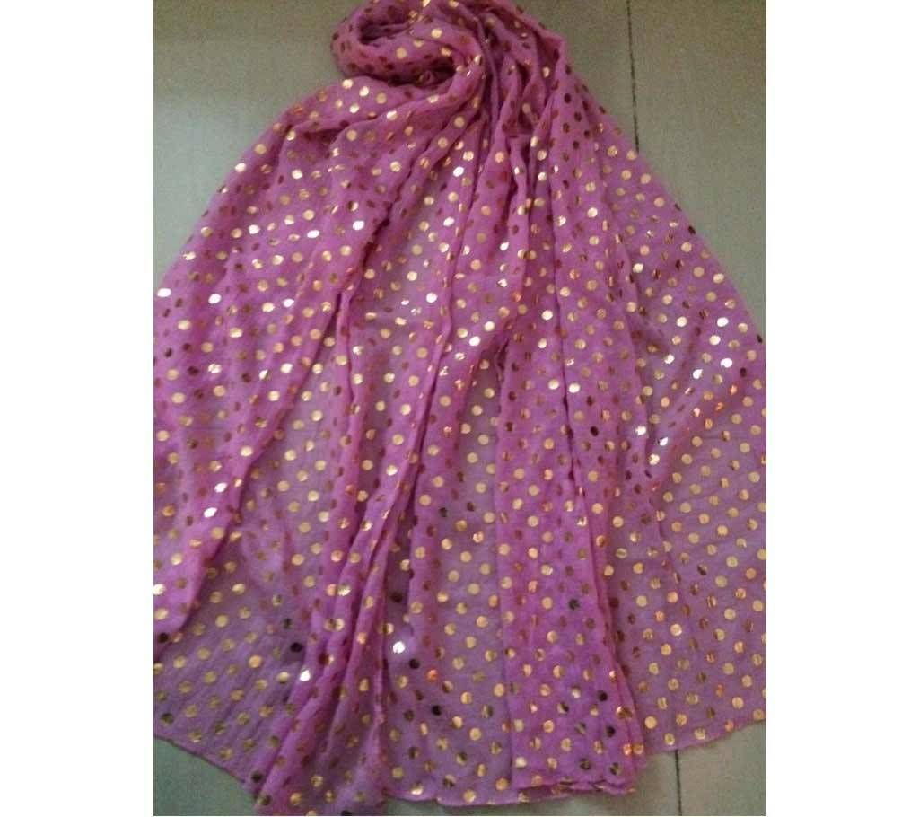Cotton maxi hijab with golden screen print ball