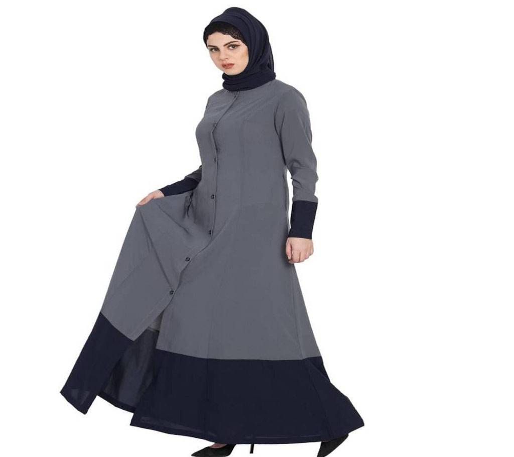 Gray & Blue Georgette Borka For Women