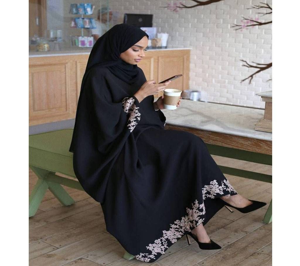 Black Georgette/BMW  Borka For Women