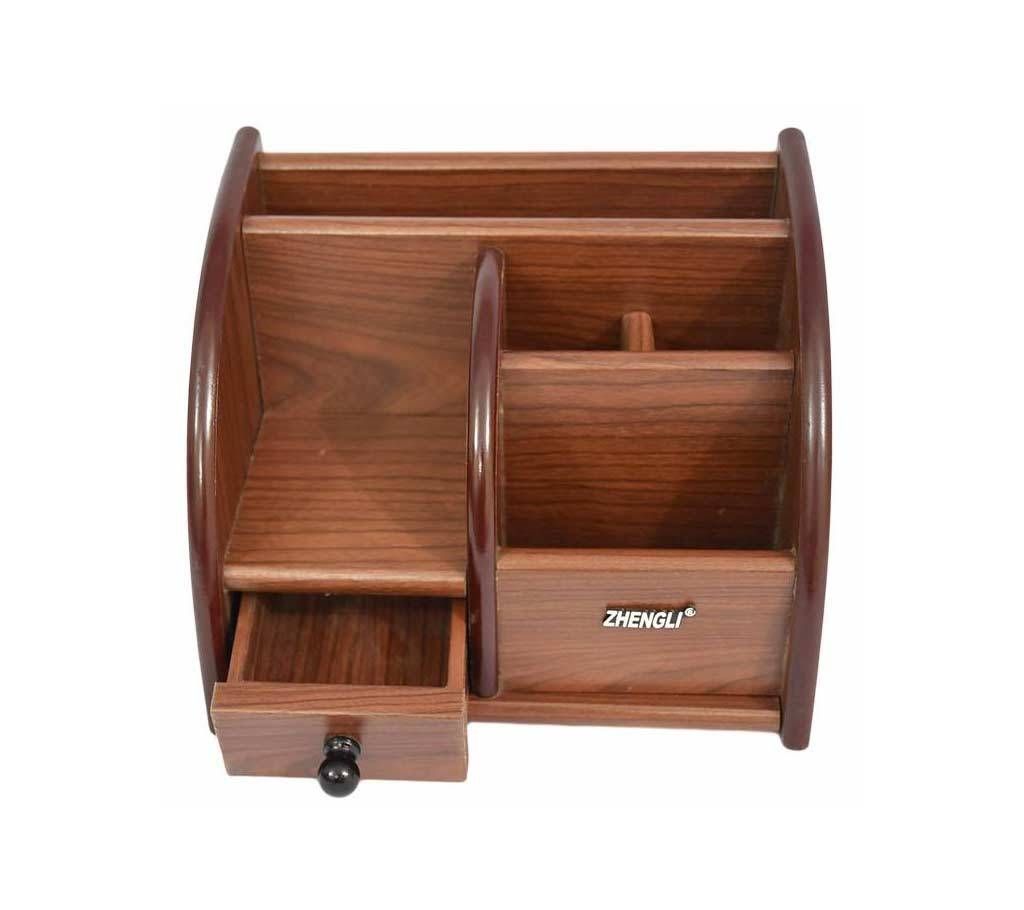 Wooden Desk Pen Holder