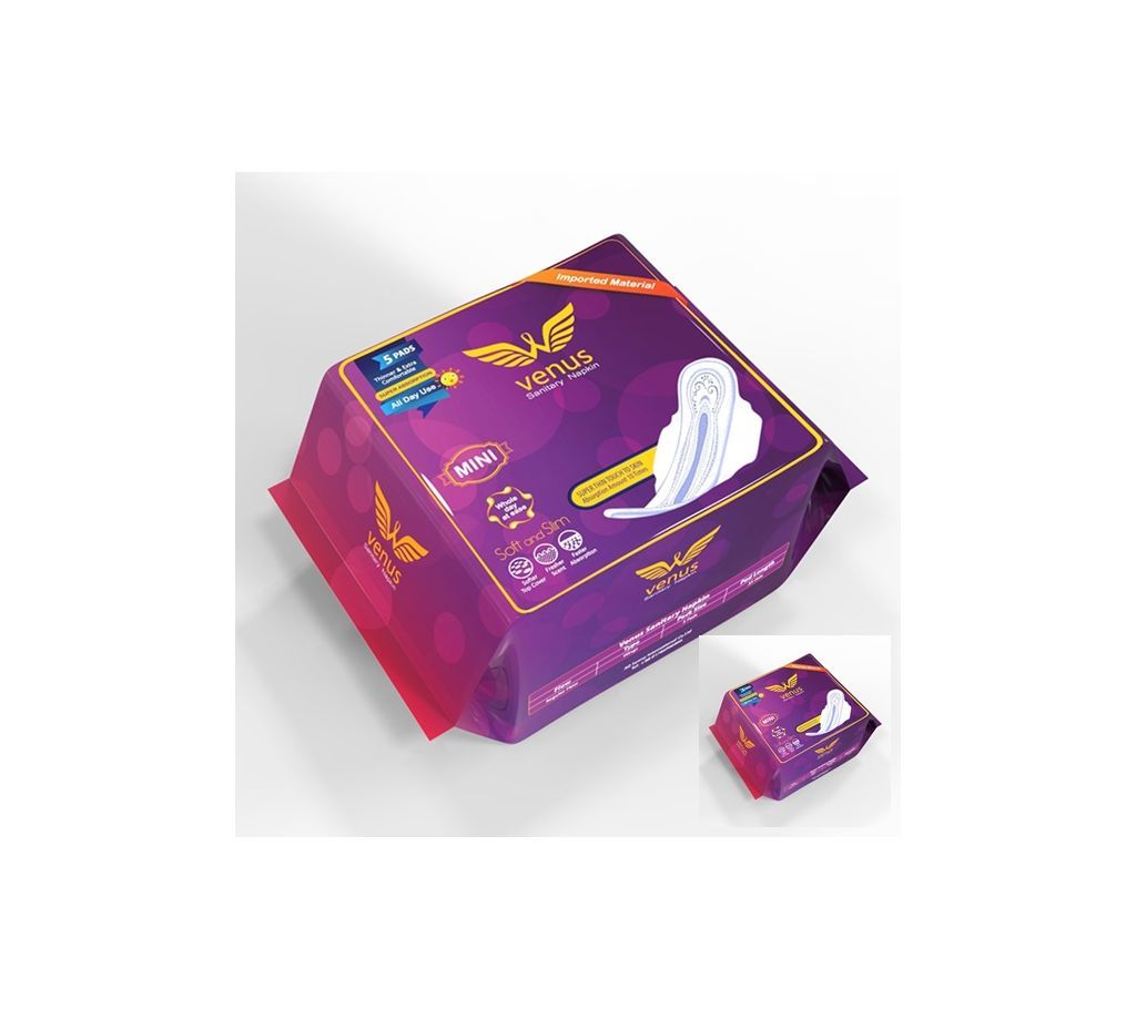 Venus Sanitary Napkin (Super Thin Mini)  05 Pads (Minimum Order 2 Packet)