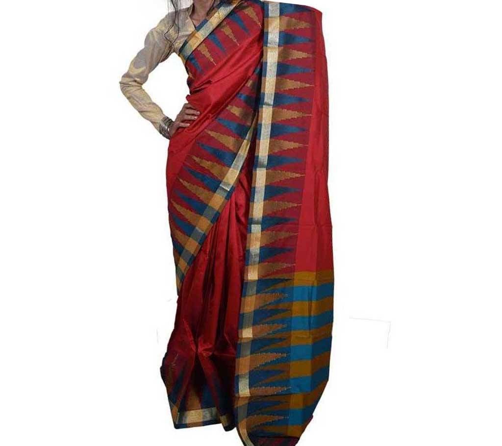 PURE RAJSHAHI SILK SHAREE - KATAN TIMPLE PAAR