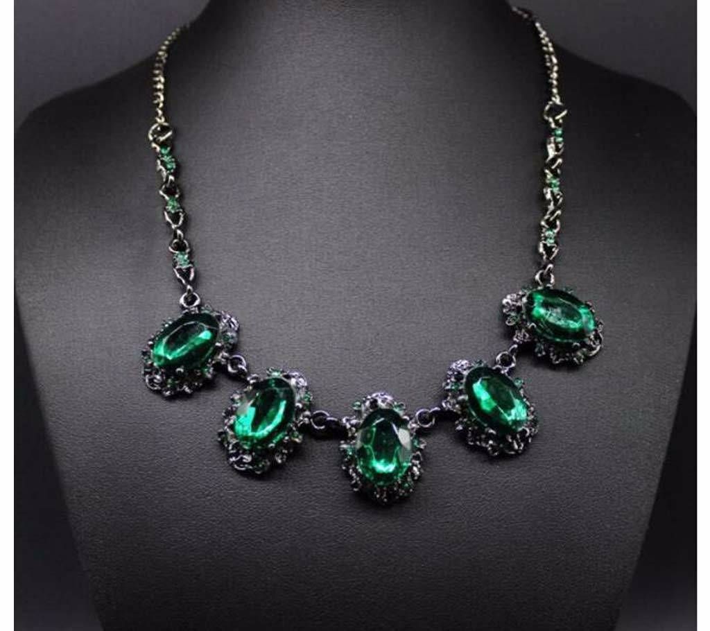 Crystal Statement Black Chain Necklaces