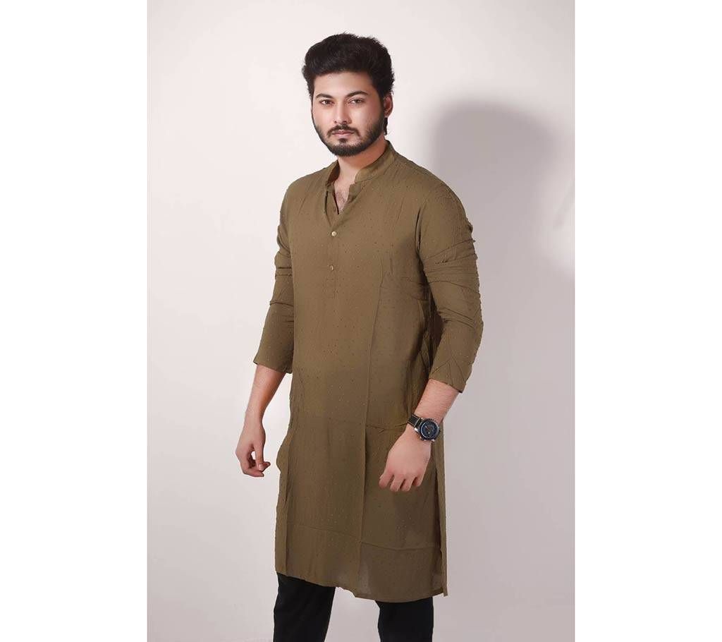 Semi-long Gents Cotton Panjabi 893