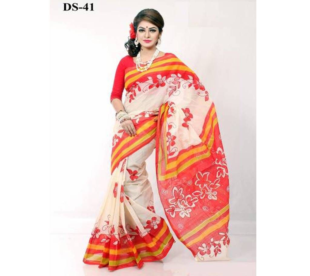 cotton kota handprint saree ds-41