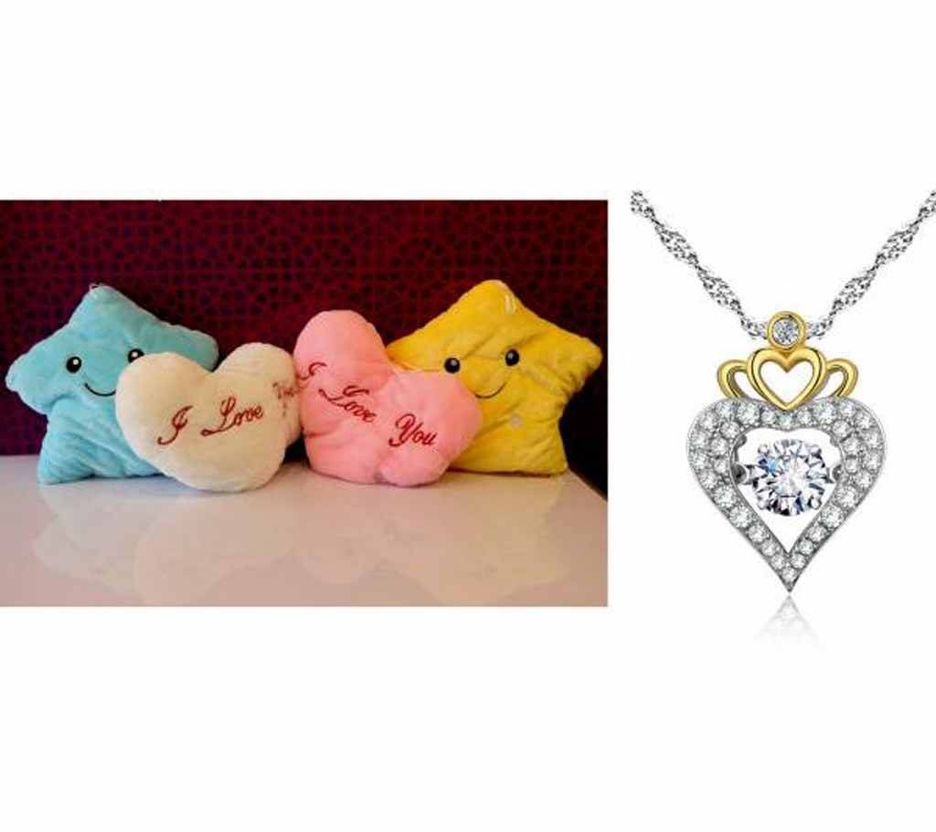 Led Lighting Pillow & Crown Zircon Pendant Combo 