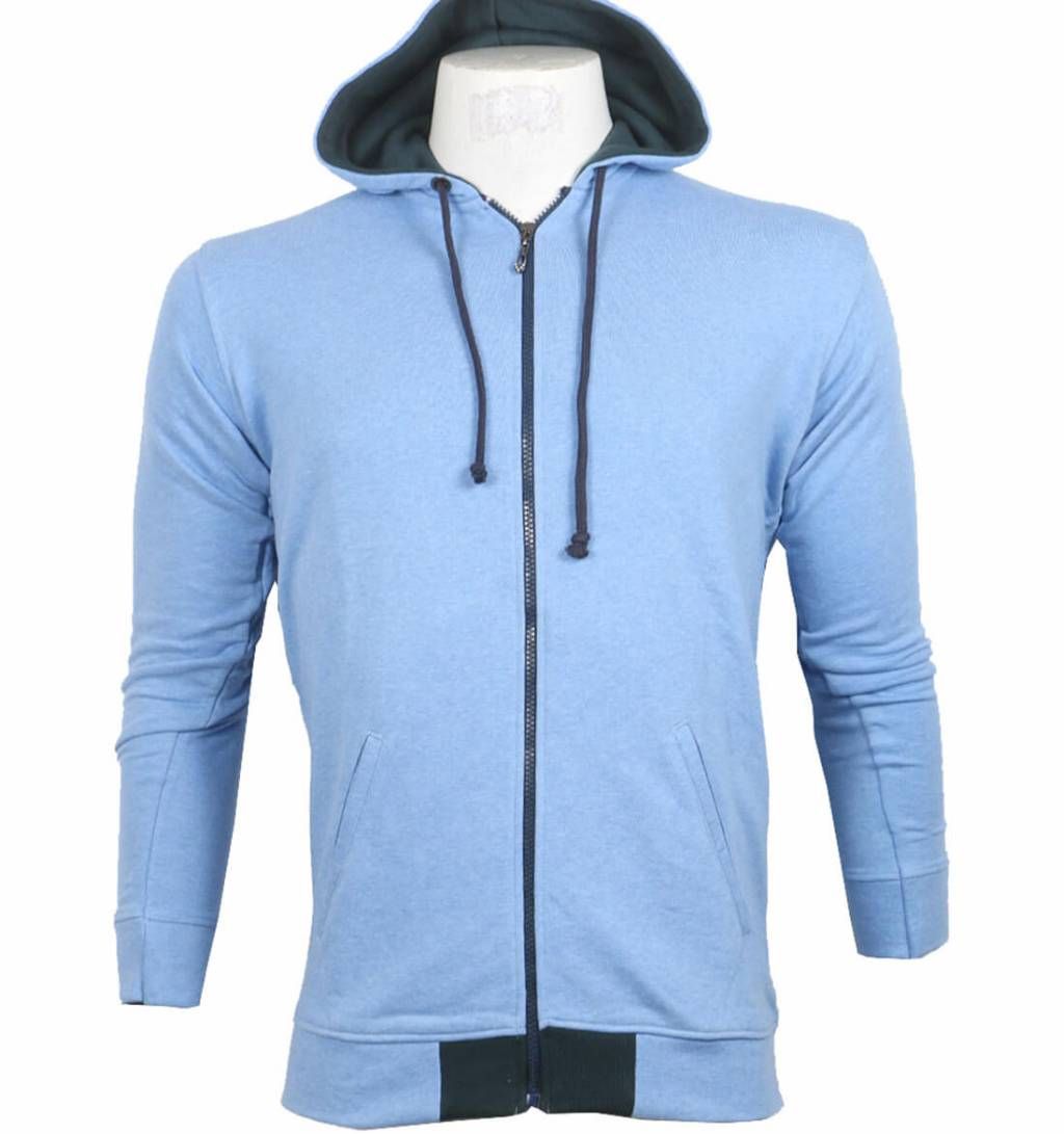 (JACK&JONES) SKY BLUE FULL SLEEVE HOODIE
