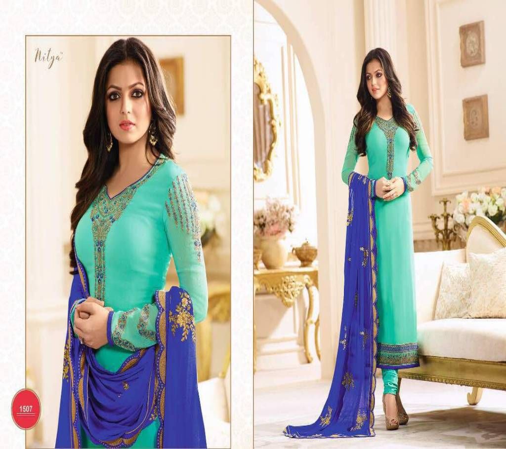 Unstitched Georgette With Embroidery Work Salwar Kameez - Copy