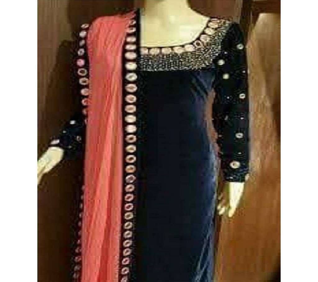 Unstitched Mirror Work Georgette 2 piece