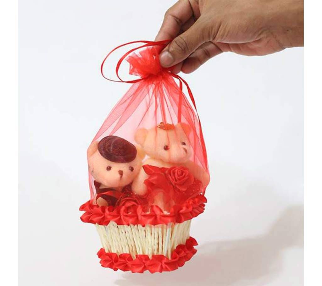 Red Teddy bear basket-03
